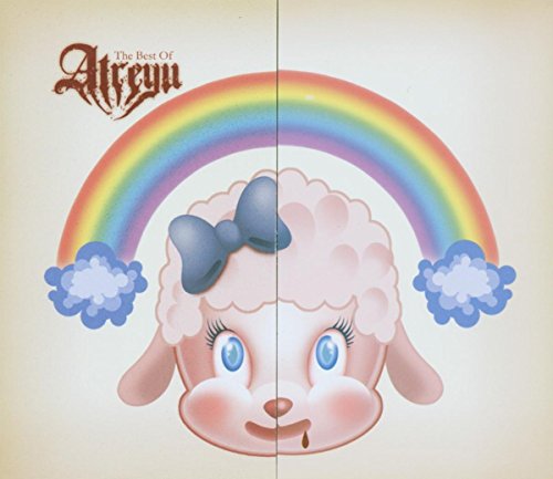 Album cover featuring a cartoon lamb with a blue bow under a rainbow.
