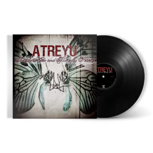 Atreyu vinyl record with butterfly and wireframe imagery on the cover.