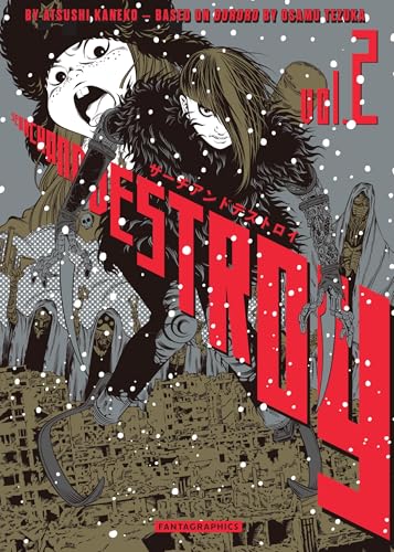 Manga book cover: two figures in winter clothing with red text, “DESTROY.”