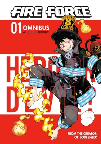 Manga cover featuring a boy in a firefighter uniform surrounded by stylized yellow flames.