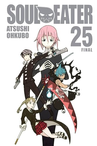 Cover art for Soul Eater volume 25 featuring multiple characters with weapons and magic.