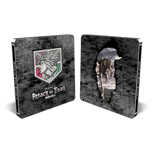 Blu-ray case for Attack on Titan Season 2, featuring titan imagery.