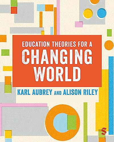 Book cover: "Education Theories for a Changing World" with abstract shapes.