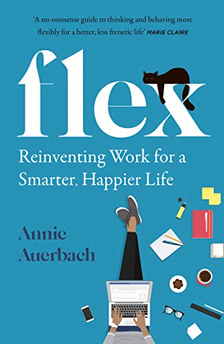 Book cover: "FLEX" with illustrated work-life balance imagery.