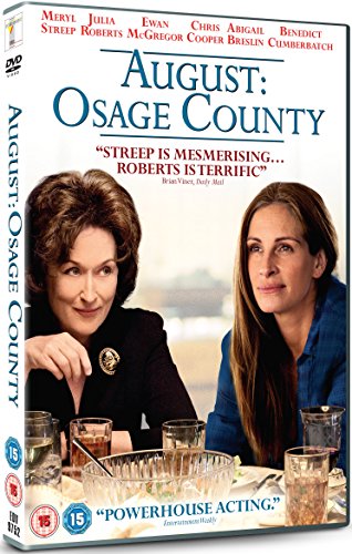 August: Osage County" DVD cover featuring Meryl Streep and Julia Roberts.