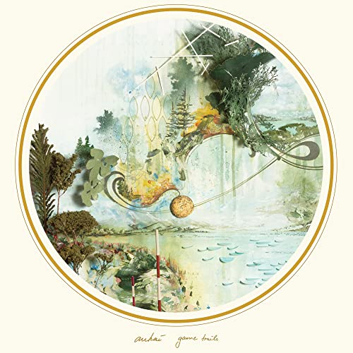 CD cover art: surreal landscape with trees, water, and abstract shapes.