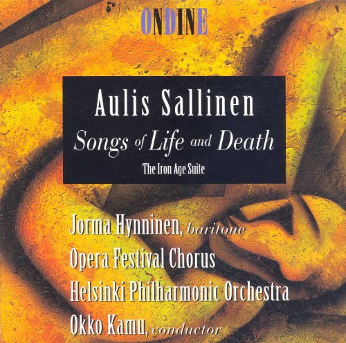 CD cover for Aulis Sallinen’s “Songs of Life and Death” with abstract art.
