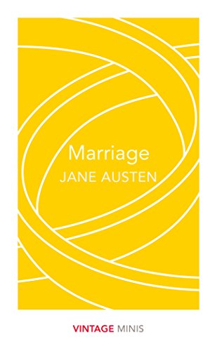 Yellow book cover with "Marriage" by Jane Austen and "Vintage Minis" text.