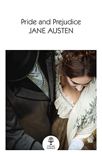 Book cover of "Pride and Prejudice" featuring a couple in Regency attire.