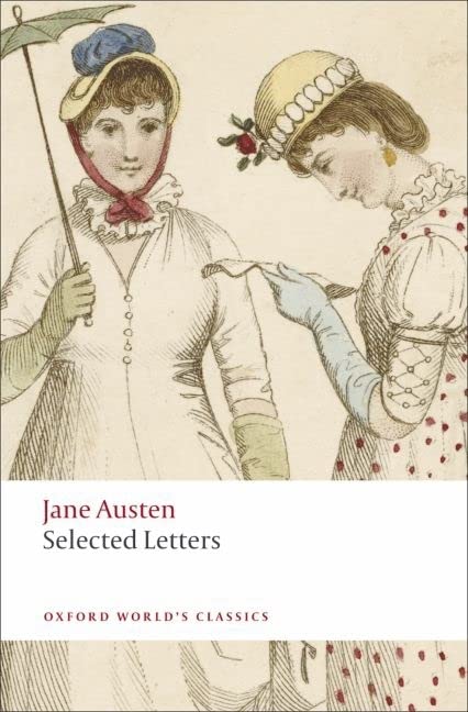 Book cover featuring an illustration of two Regency-era women with text Jane Austen Selected Letters.