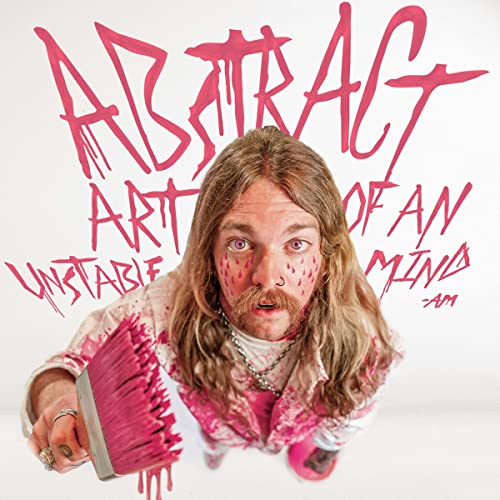 CD cover featuring a man with pink paint and abstract text.