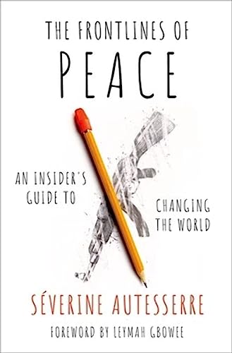 Book cover: “The Frontlines of Peace” with a pencil and sketch.