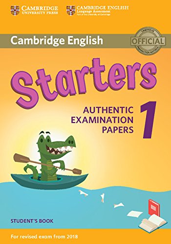 Cambridge English Starters 1 student book cover with cartoon crocodile.