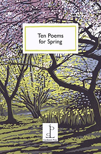 Book cover with blossoming trees and daffodils, titled “Ten Poems for Spring.”