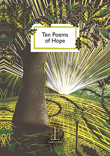 Book cover titled Ten Poems of Hope featuring a stylized tree and sunburst illustration.