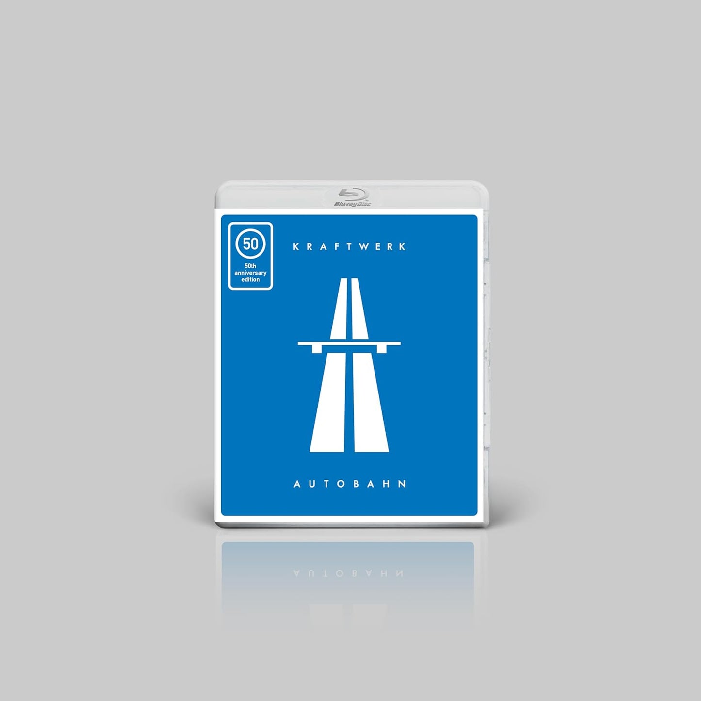 Blue Autobahn Blu-ray case with highway graphic and "Kraftwerk" text.