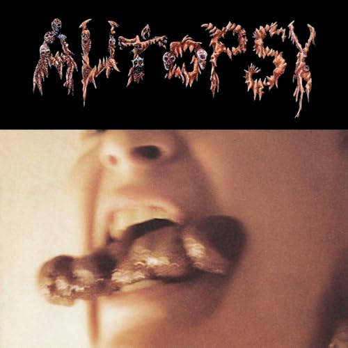 Album cover: distorted text "Autopsy" over a blurry mouth image.