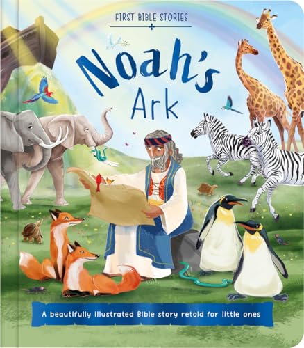 Book cover depicting Noah with animals, illustrating the story of Noah’s Ark.