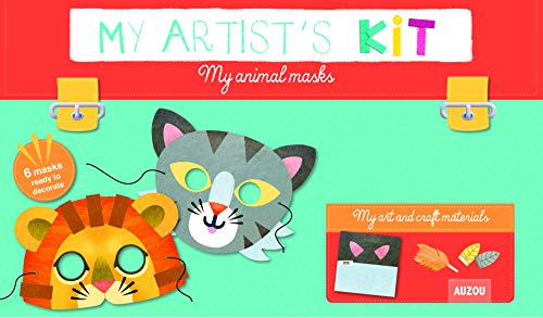 Animal mask craft kit with cat, lion, and fox masks shown.