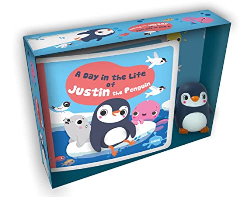 Boxed book with penguin character and a small penguin figurine.