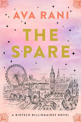 Book cover with gold title, London skyline illustration, and pink watercolor background.