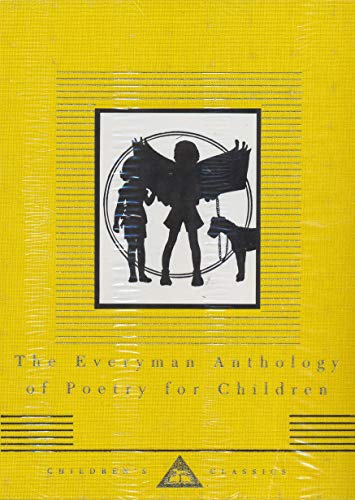 Yellow book cover with silhouetted children and a dog, poetry anthology.