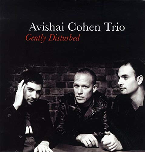 Black and white album cover featuring the Avishai Cohen Trio against a brick wall.