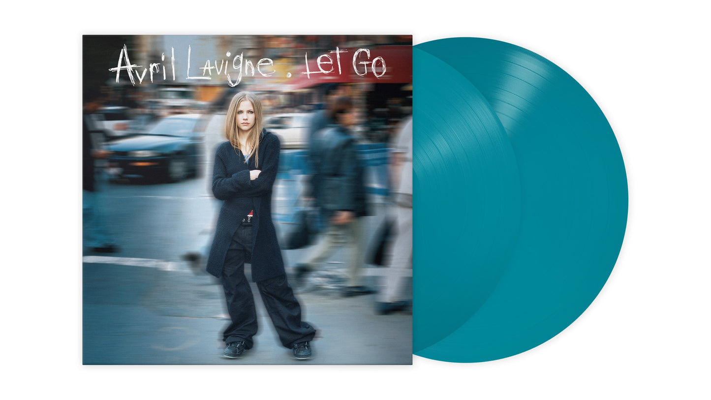 Avril Lavigne’s “Let Go” vinyl record with teal-colored disc.