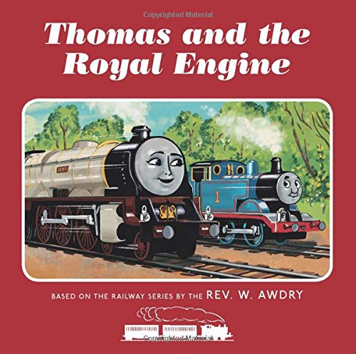 Book cover featuring Thomas the Tank Engine with a royal blue engine.
