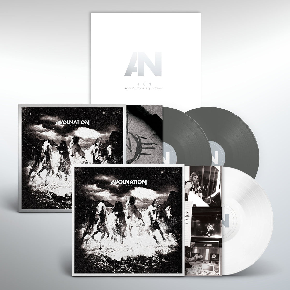Awolnation "Run" 10th Anniversary Deluxe Edition vinyl record and packaging.