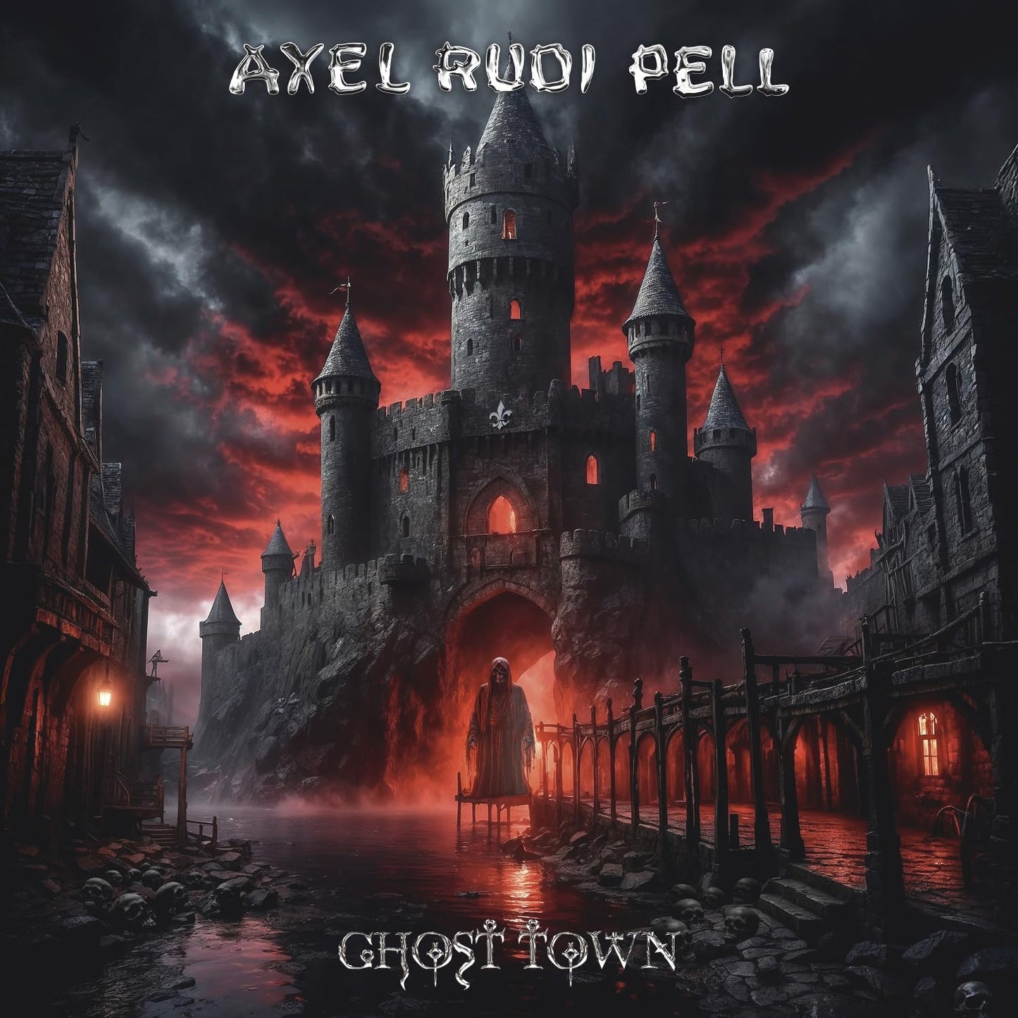 CD cover art: dark castle scene with a figure in red mist.