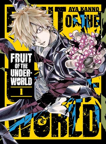 Manga cover featuring a blonde character holding pink pomegranate seeds against a yellow background.