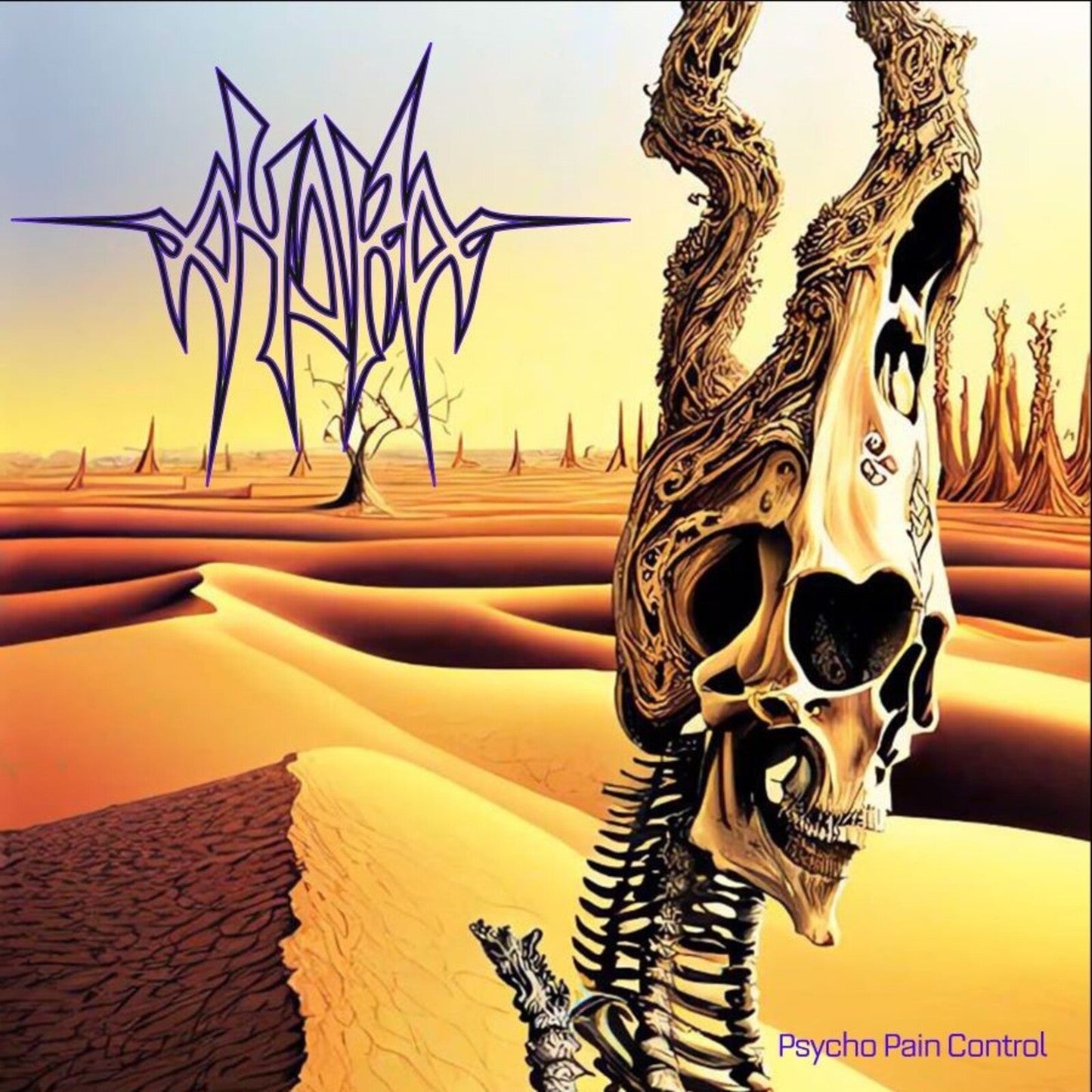 Album cover: skull and desert landscape with band name "Aydra" and title.
