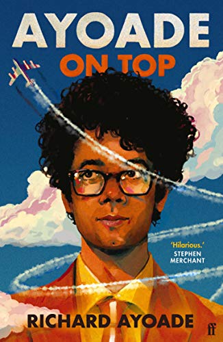 Book cover featuring a portrait of Richard Ayoade against a blue sky with clouds.