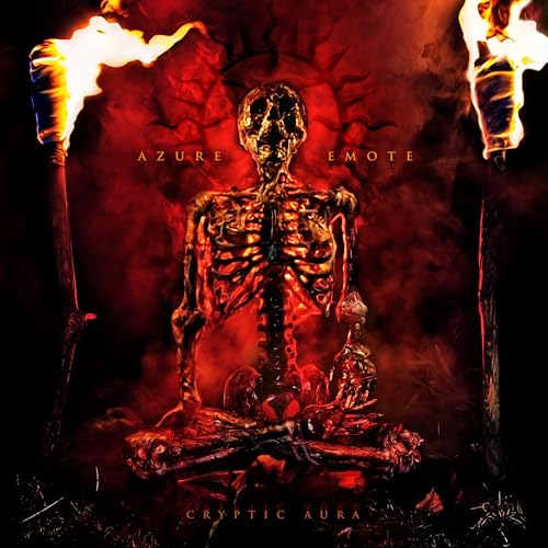 CD cover: skeletal figure amidst flames, dark red and black tones.