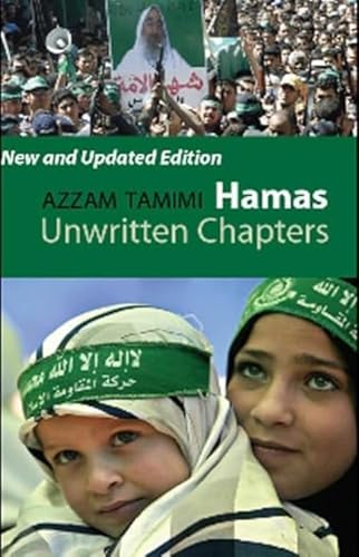 Book cover: “Hamas: Unwritten Chapters” with crowd and children in headscarves.