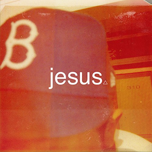 Album cover with a red-tinted photo, the letter B, and the word jesus.