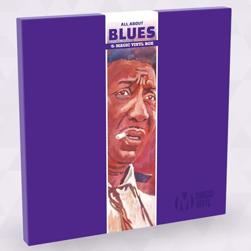 Purple vinyl box set with a portrait of a blues musician.