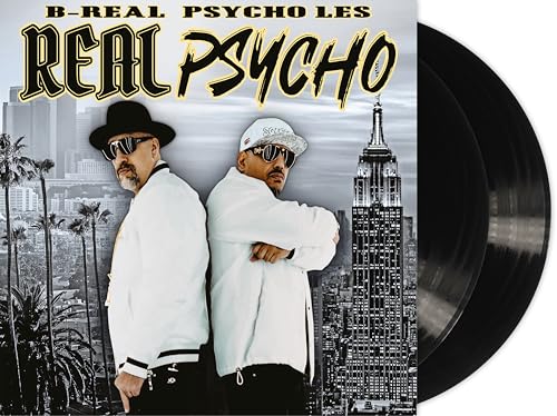 Vinyl record cover featuring B-Real and Psycho Les with a city backdrop.