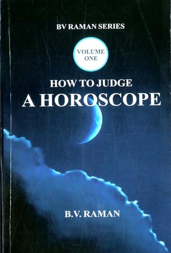 Book cover for How to Judge A Horoscope by B.V. Raman with crescent moon.