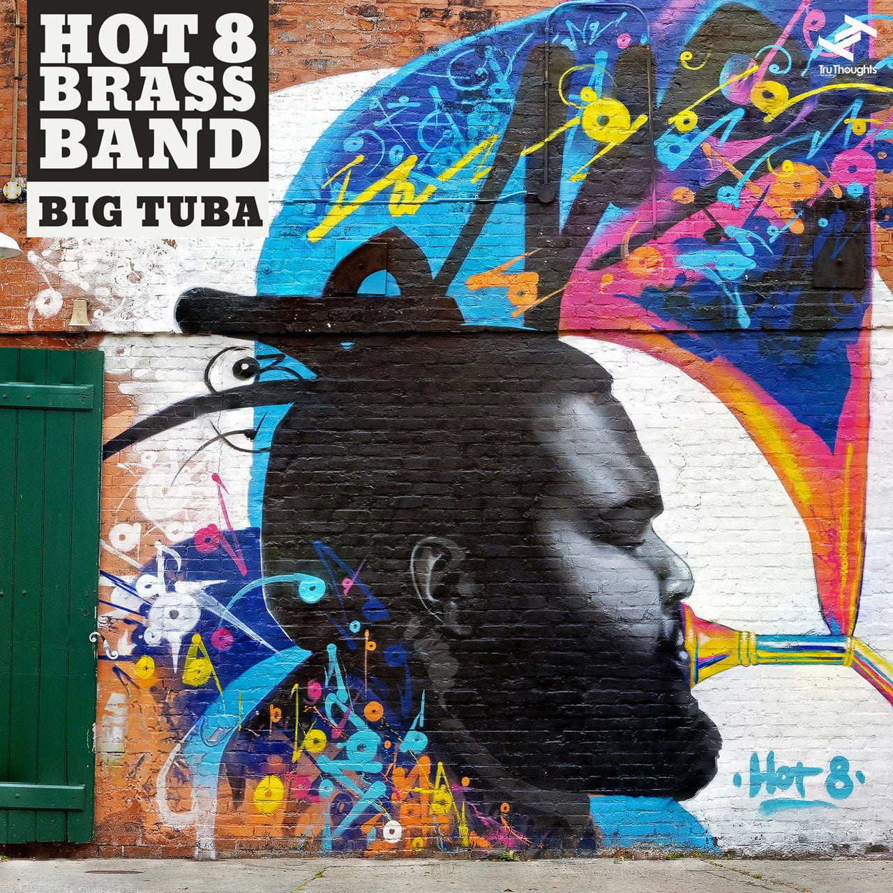 CD cover for Hot 8 Brass Band’s “Big Tuba” featuring mural art.