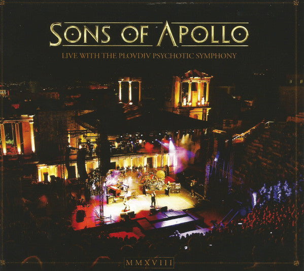 Sons of Apollo live concert at an ancient Roman amphitheater.