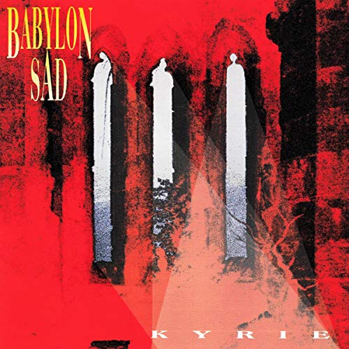 Babylon Sad “Kyrie” vinyl cover: three burning candles on red background.