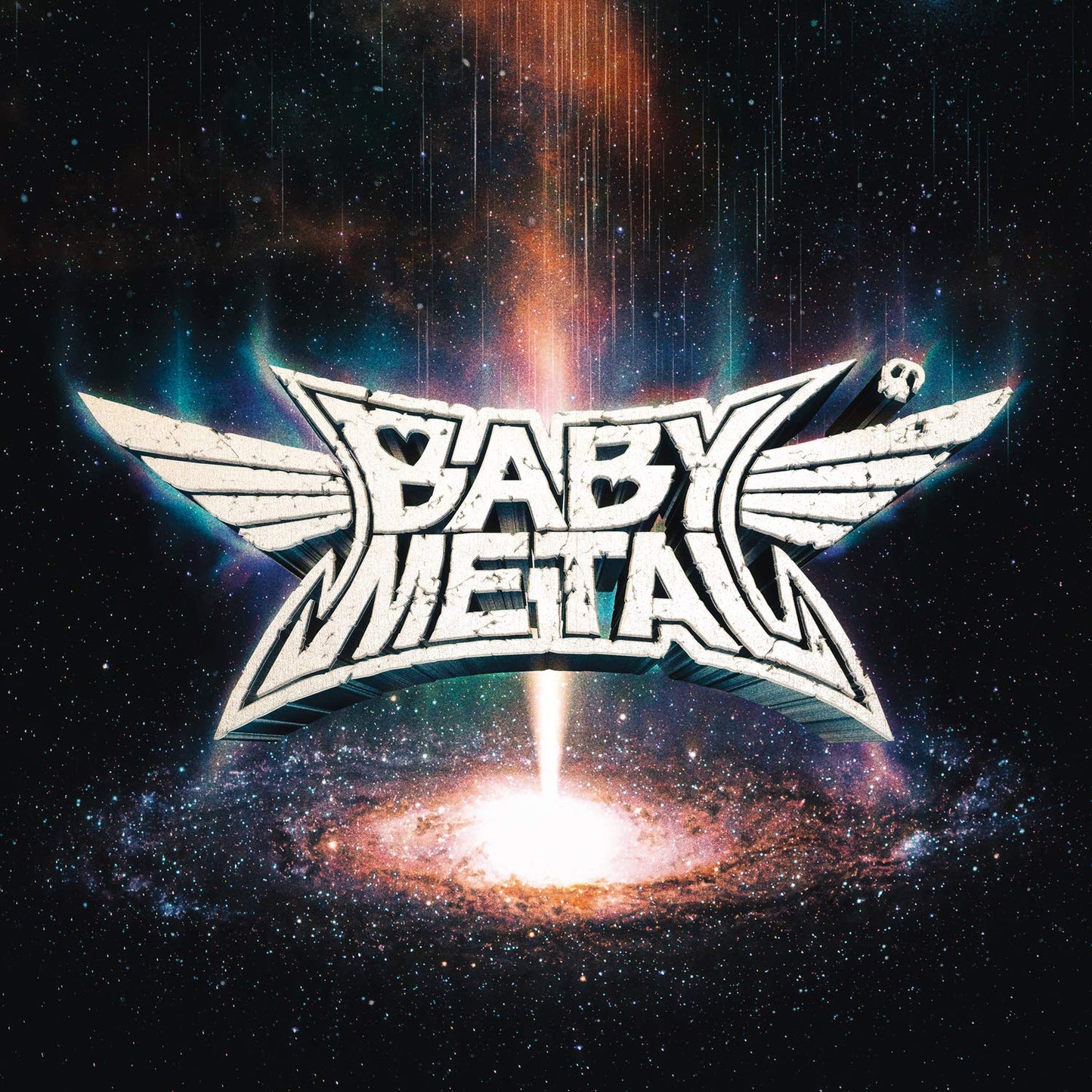 The image depicts a CD cover with a space scene and "BABYMETAL" text.