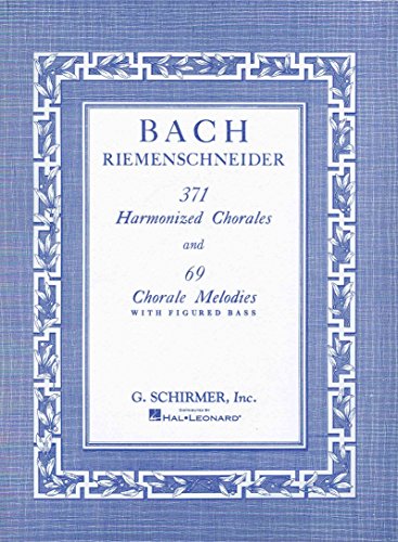 Blue sheet music cover for Bach’s harmonized chorales and melodies.