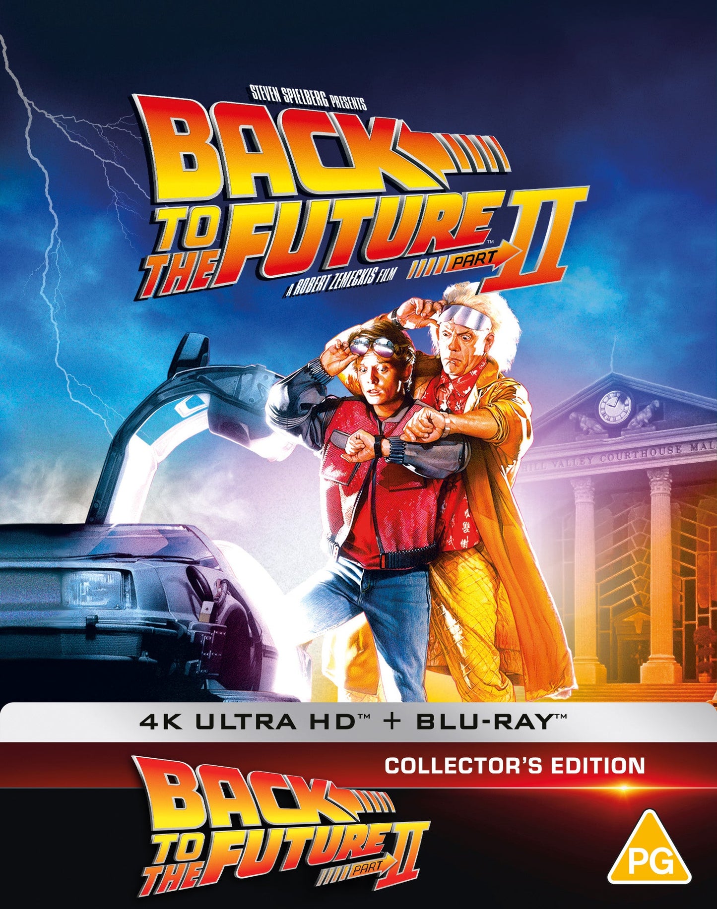 Back to the Future Part II movie poster featuring Marty McFly, Doc Brown, and DeLorean.