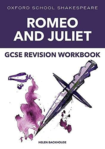 Romeo and Juliet GCSE revision workbook cover with a dagger illustration.