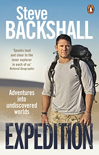 Book cover: Steve Backshall with backpack, titled “Expedition.”