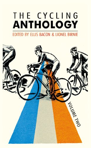 Book cover: cyclists in black line art with blue and orange blocks.