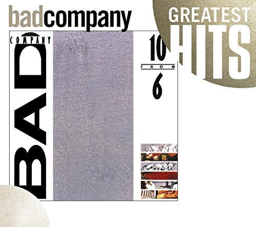 Bad Company "10 From 6" CD cover, black and white geometric design.